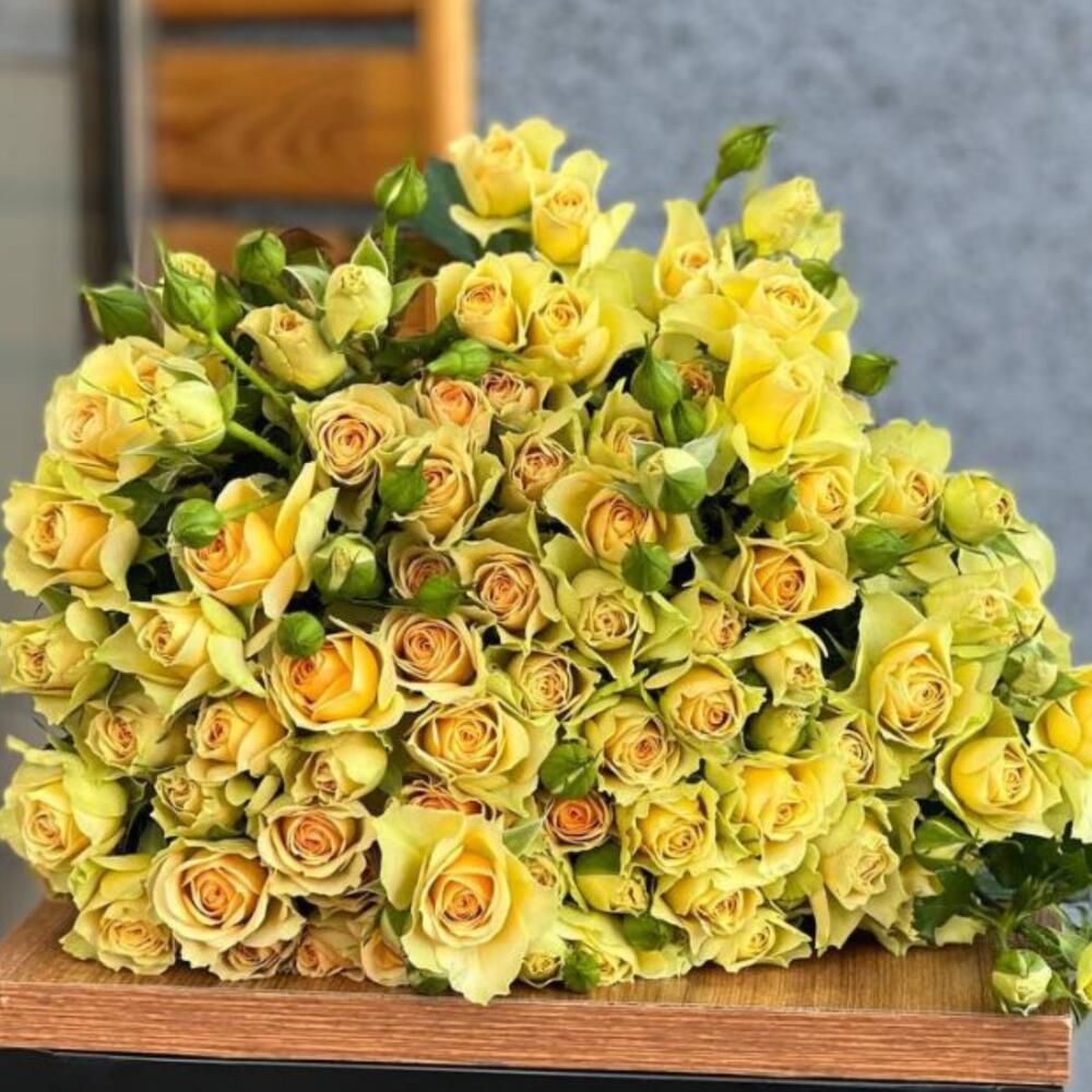 Кустовые розы-Light Yellow